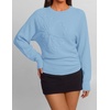 image:imageZESICA Womens 2026 Fall Long Sleeve Floral Ruched Cute SweatersBlue