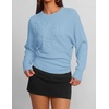 image:imageZESICA Womens 2026 Fall Long Sleeve Floral Ruched Cute SweatersBlue