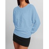 image:imageZESICA Womens 2026 Fall Long Sleeve Floral Ruched Cute SweatersBlue