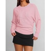 image:imageZESICA Womens 2026 Fall Long Sleeve Floral Ruched Cute SweatersPink