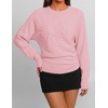 image:imageZESICA Womens 2026 Fall Long Sleeve Floral Ruched Cute SweatersPink