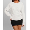 image:imageZESICA Womens 2026 Fall Long Sleeve Floral Ruched Cute SweatersWhite