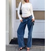 image:imageZESICA Womens 2026 Fall Long Sleeve Floral Ruched Cute SweatersWhite