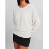 image:imageZESICA Womens 2026 Fall Long Sleeve Floral Ruched Cute SweatersWhite