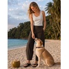 image:imageZESICA Womens Barrel Travel Pants with PocketsBrown