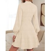 image:imageZESICA Womens Fall Mock Neck Long Lantern Sleeve Sweater Mini DressApricot