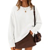 image:imageZESICA Womens 2026 Fall Long Sleeve Crewneck Oversized Chunky SweatersWhite