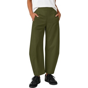 image:imageZESICA Womens Barrel Travel Pants with PocketsArmygreen