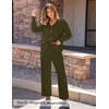 image:imageZESICA Womens 2 Piece Outfits 2026 Fall Lounge Pajama SetsArmygreen