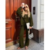 image:imageZESICA Womens 2 Piece Outfits 2026 Fall Lounge Pajama SetsArmygreen