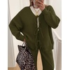 image:imageZESICA Womens 2 Piece Outfits 2026 Fall Lounge Pajama SetsArmygreen