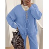 image:imageZESICA Womens 2 Piece Outfits 2026 Fall Lounge Pajama SetsBlue