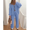 image:imageZESICA Womens 2 Piece Outfits 2026 Fall Lounge Pajama SetsBlue