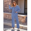 image:imageZESICA Womens 2 Piece Outfits 2026 Fall Lounge Pajama SetsBlue