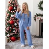 image:imageZESICA Womens 2 Piece Outfits 2026 Fall Lounge Pajama SetsBlue