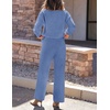 image:imageZESICA Womens 2 Piece Outfits 2026 Fall Lounge Pajama SetsBlue