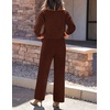 image:imageZESICA Womens 2 Piece Outfits 2026 Fall Lounge Pajama SetsCaramel