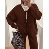 image:imageZESICA Womens 2 Piece Outfits 2026 Fall Lounge Pajama SetsCaramel