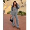 image:imageZESICA Womens 2 Piece Outfits 2026 Fall Lounge Pajama SetsGray
