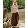 image:imageZESICA Womens Striped Fall Long Sleeve Cute Shirt Dressy Work Going Out TopApricot