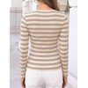 image:imageZESICA Womens Striped Fall Long Sleeve Cute Shirt Dressy Work Going Out TopApricot