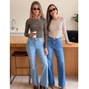 image:imageZESICA Womens Striped Fall Long Sleeve Cute Shirt Dressy Work Going Out TopApricot
