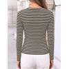 image:imageZESICA Womens Striped Fall Long Sleeve Cute Shirt Dressy Work Going Out TopBlack