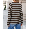 image:imageZESICA Womens Striped Oversized Fall Long Sleeve TShirts Y2K Going Out TopBrown