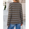 image:imageZESICA Womens Striped Oversized Fall Long Sleeve TShirts Y2K Going Out TopCoffee