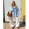 image:imageZESICA Womens Striped Oversized Fall Long Sleeve TShirts Y2K Going Out TopLight Blue