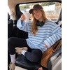image:imageZESICA Womens Striped Oversized Fall Long Sleeve TShirts Y2K Going Out TopLight Blue