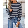 image:imageZESICA Womens Striped Oversized Fall Long Sleeve TShirts Y2K Going Out TopNavy