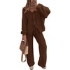 image:imageZESICA Womens 2 Piece Outfits 2026 Fall Lounge Pajama SetsDarkbrown
