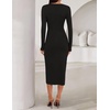 image:imageZESICA Womens Fall Long Sleeve Wrap Bodycon Cocktail Party DressesBlack
