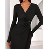 image:imageZESICA Womens Fall Long Sleeve Wrap Bodycon Cocktail Party DressesBlack