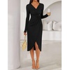 image:imageZESICA Womens Fall Long Sleeve Wrap Bodycon Cocktail Party DressesBlack