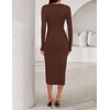 image:imageZESICA Womens Fall Long Sleeve Wrap Bodycon Cocktail Party DressesBrown