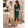 image:imageZESICA Womens Fall Long Sleeve Wrap Bodycon Cocktail Party DressesDarkgreen