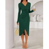 image:imageZESICA Womens Fall Long Sleeve Wrap Bodycon Cocktail Party DressesDarkgreen