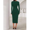 image:imageZESICA Womens Fall Long Sleeve Wrap Bodycon Cocktail Party DressesDarkgreen
