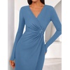 image:imageZESICA Womens Fall Long Sleeve Wrap Bodycon Cocktail Party DressesDustyblue