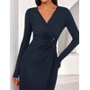 image:imageZESICA Womens Fall Long Sleeve Wrap Bodycon Cocktail Party DressesNavy