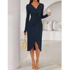 image:imageZESICA Womens Fall Long Sleeve Wrap Bodycon Cocktail Party DressesNavy