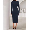 image:imageZESICA Womens Fall Long Sleeve Wrap Bodycon Cocktail Party DressesNavy