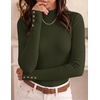 image:imageZESICA Womens Fall Mock Neck Long Sleeve Shirts Business Casual TopsArmygreen