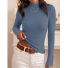 image:imageZESICA Womens Fall Mock Neck Long Sleeve Shirts Business Casual TopsDustyblue