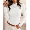 image:imageZESICA Womens Fall Mock Neck Long Sleeve Shirts Business Casual TopsWhite