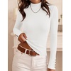 image:imageZESICA Womens Fall Mock Neck Long Sleeve Shirts Business Casual TopsWhite