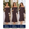 image:imageZESICA Womens Fall Off Shoulder Floral Wedding Guest Maxi DressesBrown