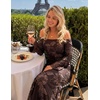 image:imageZESICA Womens Fall Off Shoulder Floral Wedding Guest Maxi DressesBrown
